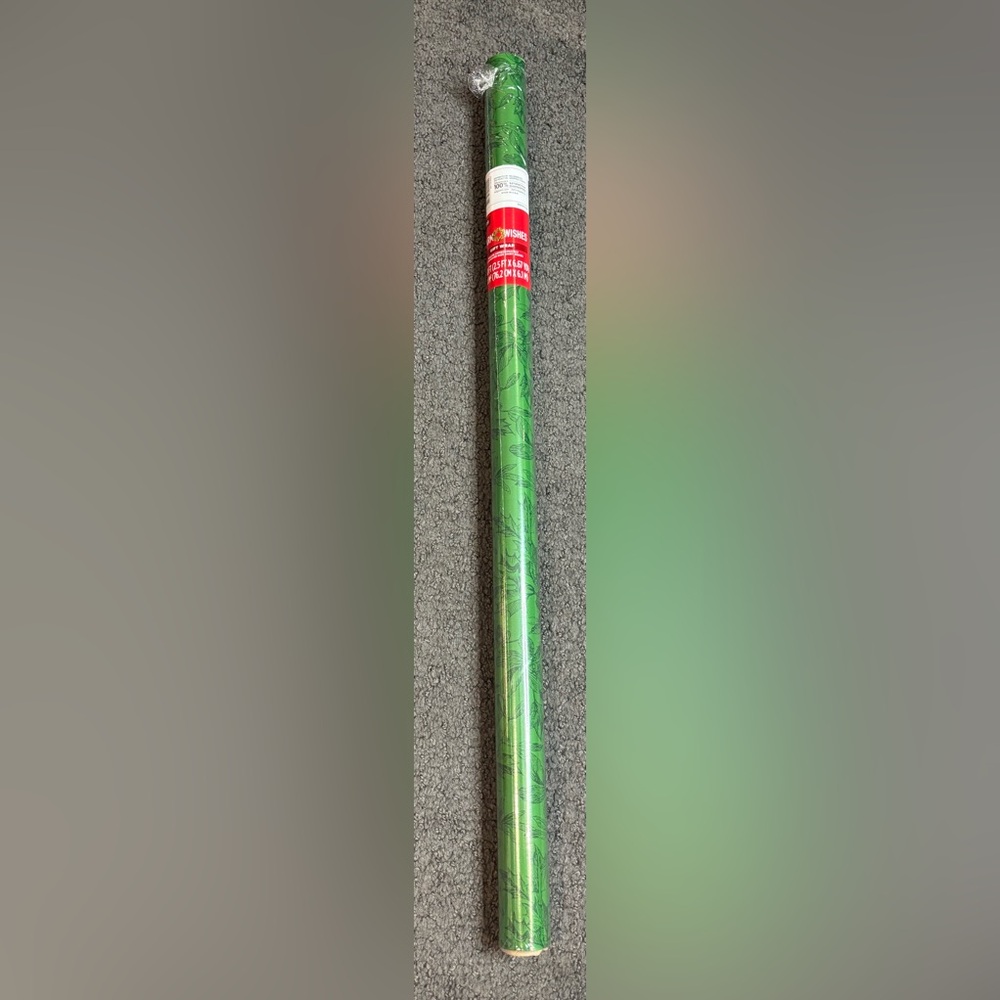 Warm Wishes Green Holly Gift Wrap Roll 50 sq ft New